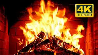 🔥 Cozy Fireplace 4K (12 HOURS). Fireplace with Crackling Fire Sounds. Fireplace Burning 4K