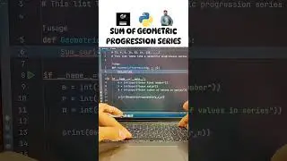 SUM OF GEOMETRIC PROGRESSION SERIES 🌟#gp #geometric #progression #youtubeshorts  #sum #python