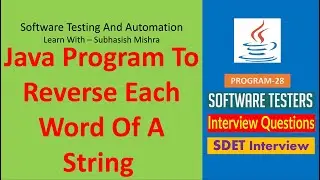 28 - Java Program to reverse each word in a string.