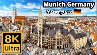 Munich Germany Marienplatz walk tour 8K ULTRA HD