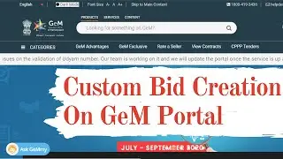 Custom BID on GeM Portal I Custom BID Creation on GeM