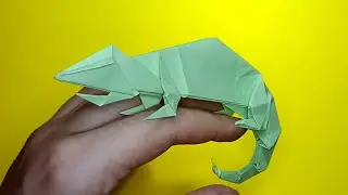 🦎 Chameleon — origami | How to make a lizard out of paper is easy.  ☑