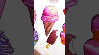 no! drawing and painting a summer ice cream - part 2/2🍦🩷 Birthday Candy Land Art 🩷