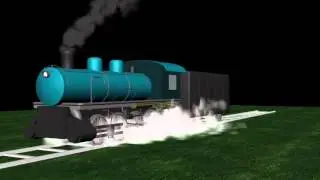 Steam Engine 3ds max rigging test scene