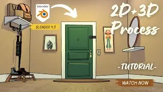 Learn My 2D + 3D process with grease pencil  (breakdown) Blender 4.3