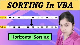 Horizontal Sorting in VBA | Excel VBA Tutorial in Hindi