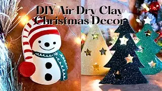 Air Dry Clay Christmas Projects | DIY Snowman Trinket Dish & Snowy Tree Tealight Holders