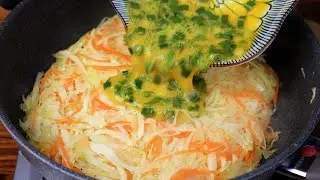 Cabbage with eggs tastes better than meat in this way! Simple and delicious breakfast recipe