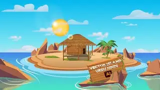 Vector Island | Sea Beach | Ocean water | Nature illustration tutorial Urdu/Hindi in Illustrator cc