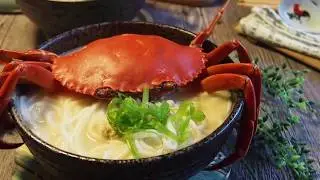 Super Easy Singapore Crab Noodle Soup 螃蟹米粉 Crab w/ Bee Hoon (Rice Vermicelli) in Soup (Seafood)