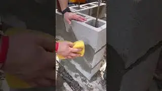 How to install cement block. Rookie installer. #diy #youtubeshorts #construction