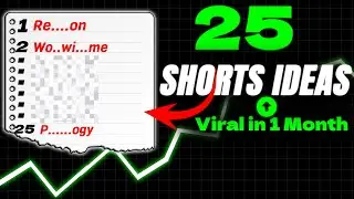 25 SHORTS YouTube Channel IDEAS for 2024