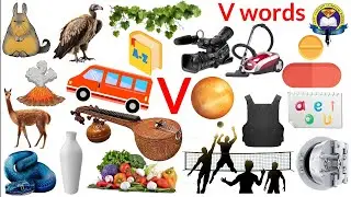 V Letter Words | Vocabulary Words With V | English Vocabular | Village | Violin | Vegetable |Vulture