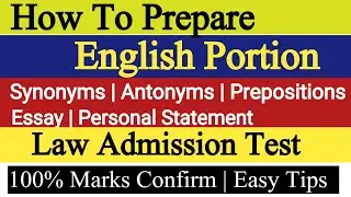 How to Prepare Lat English Portion | Prepare Synonyms,Antonyms,Preposition and Written Portion |