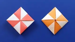 Origami Pinwheel Envelope / Flat Paper Gift Box - Easy DIY Tutorial