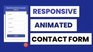 Responsive contact form using pure HTML and CSS | animated contact form css JavaScript | hindi