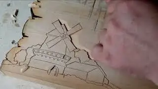 Резное панно - Хутор; 4 дня резьбы за 7мин. Резьба по дереву - Wood carving. Carved panel - farm.