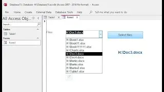 How to fill ComboBox with Selected files and open files using hyperlink in Forms MS Access VBA