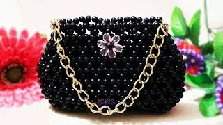 পুতির কালো ব্যাগ/ Beaded bag/ Beaded hand bag/ putir bag/ Black viral beaded bag