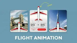 CSS Flight Card Animation | Card Hover Effects | CSS Tutorial