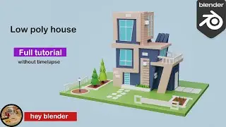 Low poly house in blender || beginner tutorial || Blender tutorials || How to make lowpoly hou