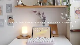 desk tour ✨🖥 creating an aesthetic minimal study desk space for my small room