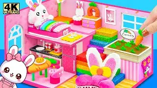 How To Make Pink Bunny House with DIY Mini Carrot Farm from Polymer Clay ❤️ DIY Miniature House