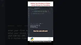 Adding Two Numbers in Python | Using f Strings For Formatting #pythonfstrings #userinputinpython