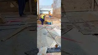 Steel fixing - Retaining Wall base slab for bridge