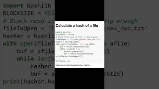 Calculate a hash of a file 