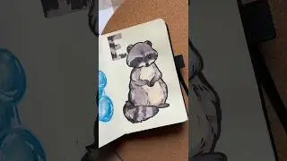 Рисую по алфавиту буква Е | Как нарисовать Енота🦝 маркерами Тгк: D1ashenka ❗️Подписывайся ❗️