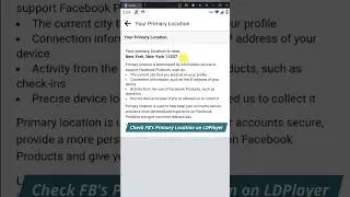 Check Facebook's Primary Location on LDPlayer